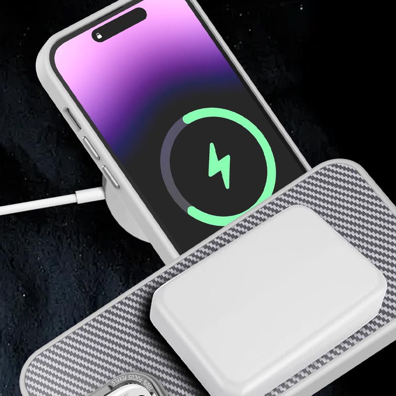 Чехол TPU+PC Carbon with MagSafe для Apple iPhone 14 Pro Max (6.7")