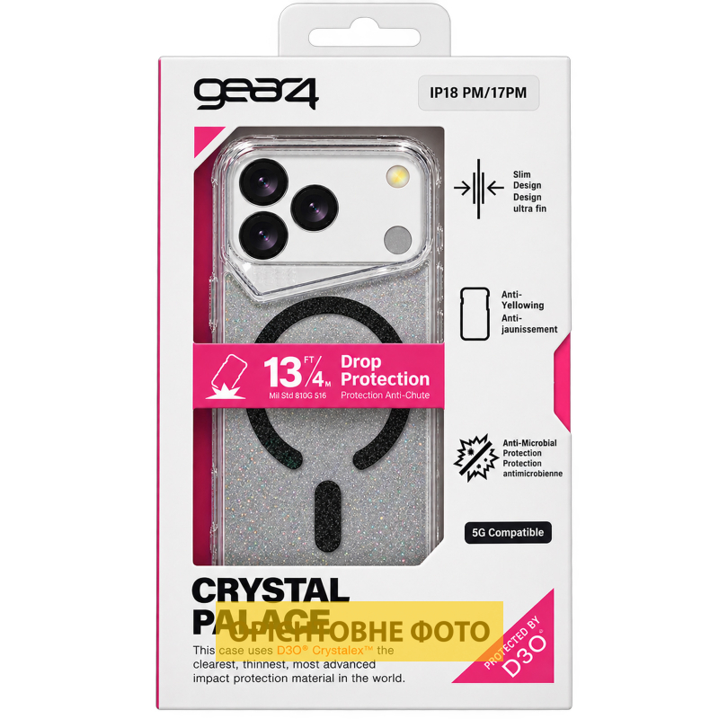 Чехол TPU+PC Gear4 Crystal Palace Shine with Magnetic Fit для Apple iPhone 16 Pro Max (6.9")