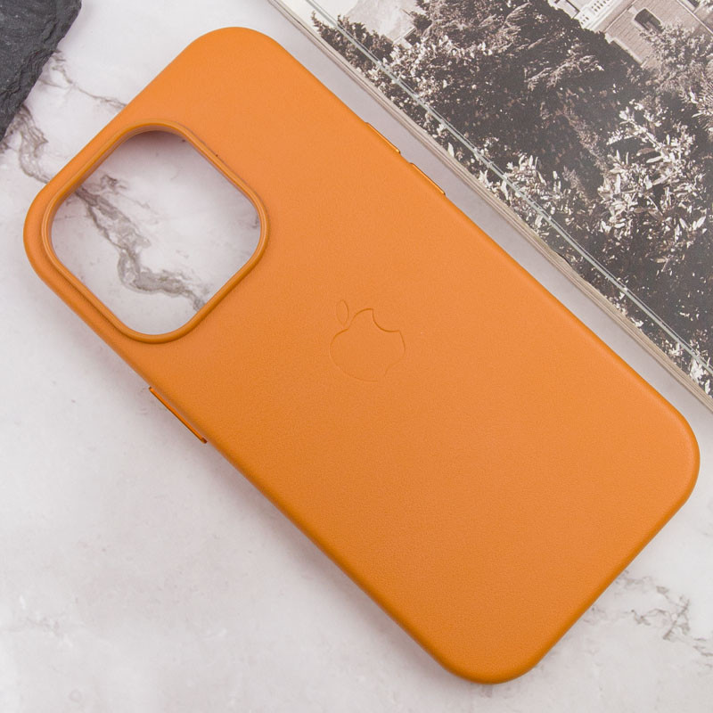 Кожаный чехол Leather Case (AAA) with MagSafe and Animation для Apple iPhone 14 Pro (6.1")