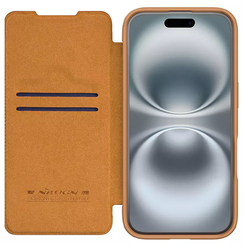 Кожаный чехол-книжка Nillkin Qin Prop для Apple iPhone 16 Pro (6.3")