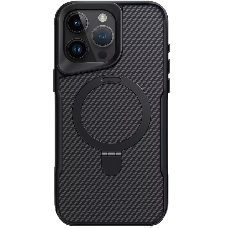 TPU+PC чехол Metal Buttons with MagSafe Carbon Ring для Apple iPhone 14 Pro (6.1")