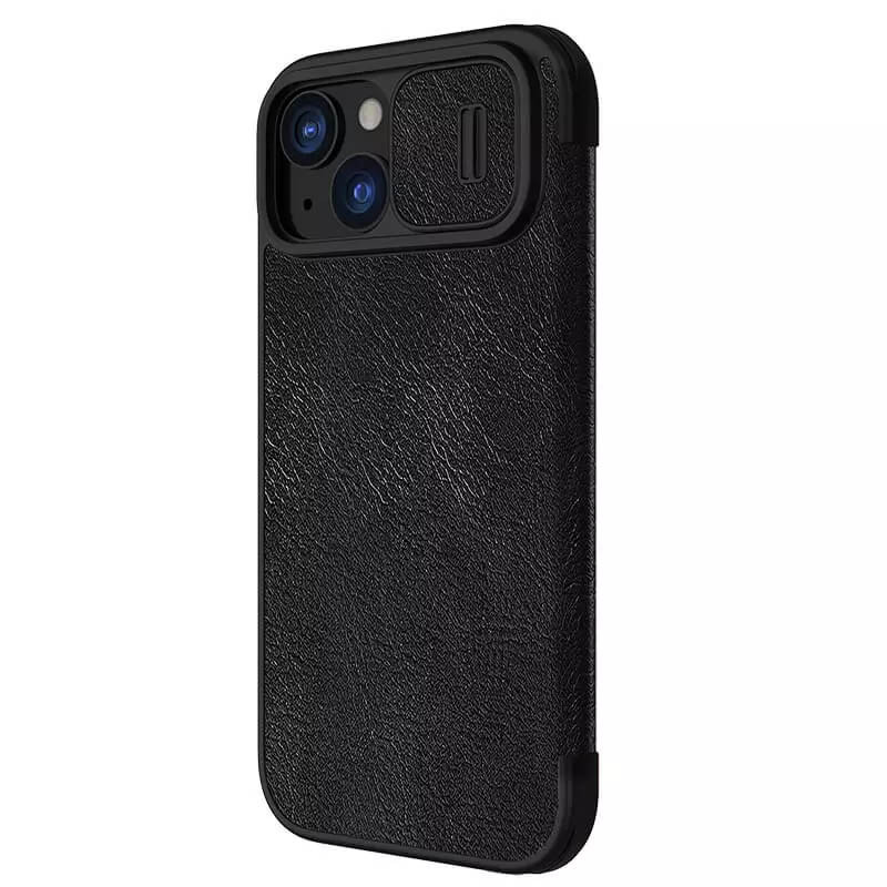 Кожаный чехол-книжка Nillkin Qin Pro Camshield для Apple iPhone 15 (6.1")
