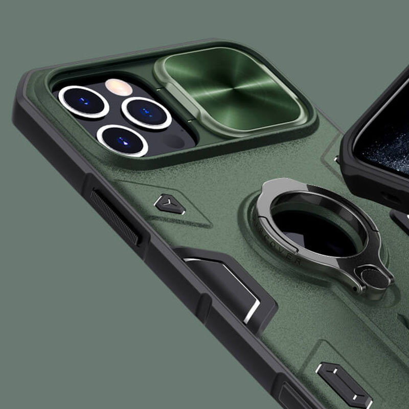 TPU+PC чехол Nillkin CamShield Armor (шторка на камеру) для Apple iPhone 15 Pro (6.1")