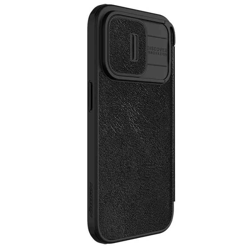 Кожаный чехол-книжка Nillkin Qin Pro Camshield для Apple iPhone 15 Pro Max (6.7")