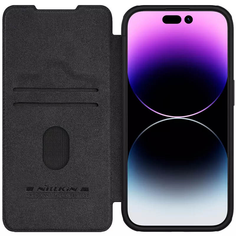 Кожаный чехол-книжка Nillkin Qin Pro Camshield для Apple iPhone 15 Pro Max (6.7")