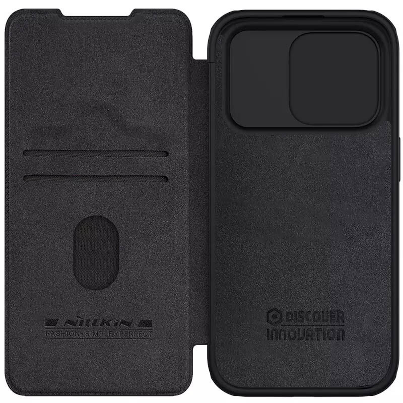 Кожаный чехол-книжка Nillkin Qin Pro Camshield для Apple iPhone 15 Pro Max (6.7")