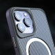 TPU+PC чехол Metal Buttons with MagSafe Carbon Ring для Apple iPhone 15 Pro (6.1")
