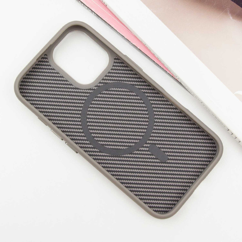 Чехол TPU+PC Carbon with MagSafe для Apple iPhone 16 (6.1")