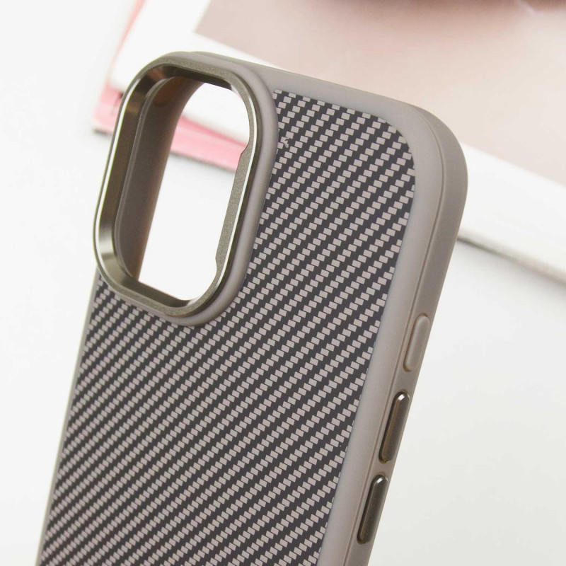 Чехол TPU+PC Carbon with MagSafe для Apple iPhone 16 (6.1")
