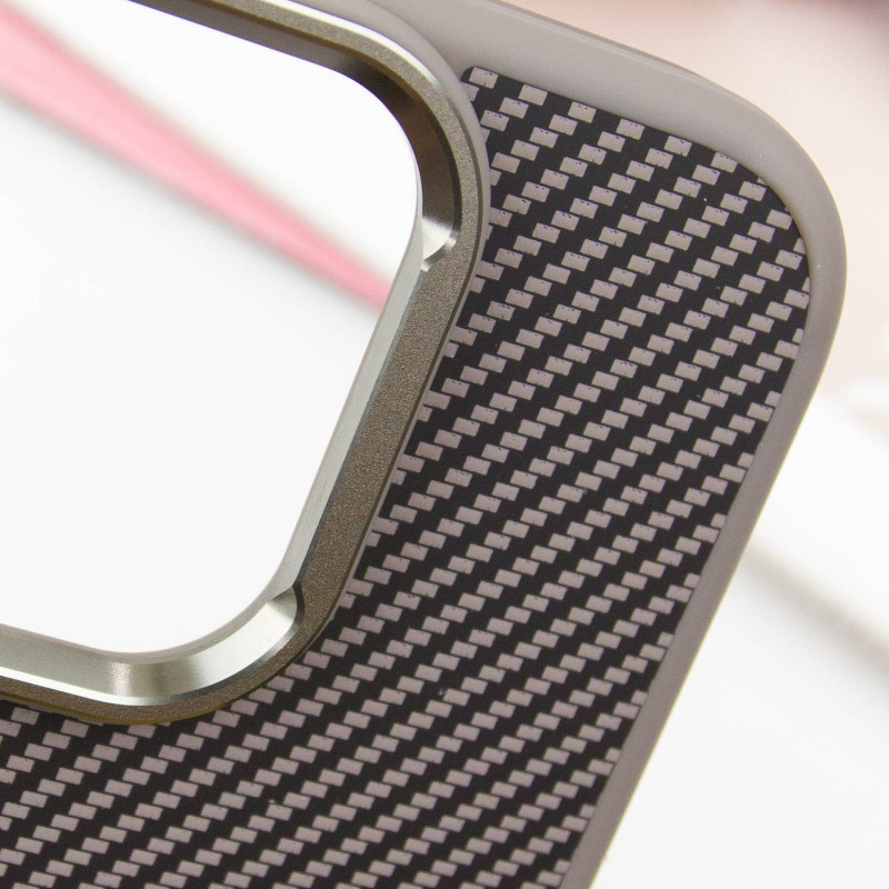 Чехол TPU+PC Carbon with MagSafe для Apple iPhone 16 (6.1")