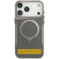 TPU+PC чехол Metal Buttons with MagSafe Carbon Ring для Apple iPhone 17 Air (6.5")