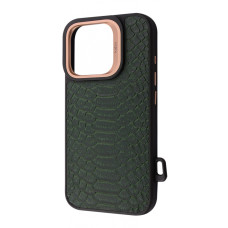 Чохол Kajsa Snake Pattern with Magnetic Ring iPhone 16 Pro olive