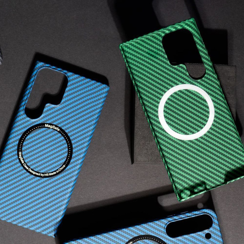 Чохол WAVE Carbon Case with Magnetic Ring Samsung Galaxy S23 Plus green