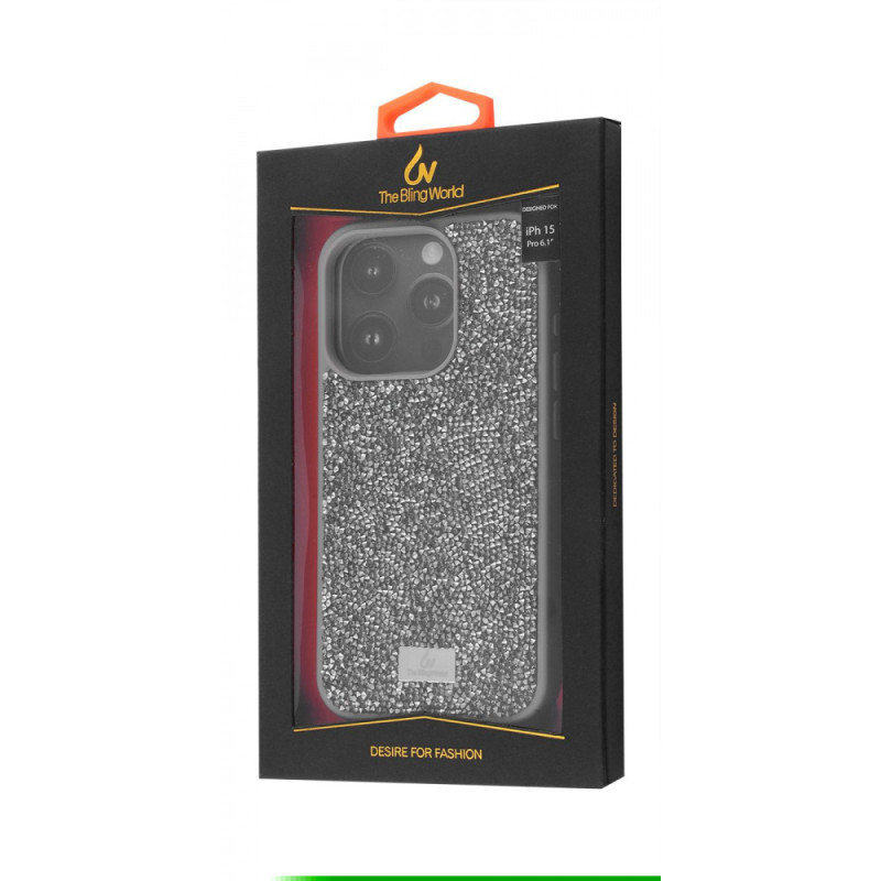 Чохол Bling World Rock Diamond (TPU) iPhone 15 Pro Max blue titanium