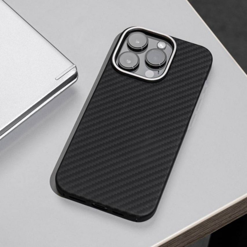 Чохол WAVE Premium Carbon Slim with Magnetic Ring Samsung Galaxy S24 Ultra black