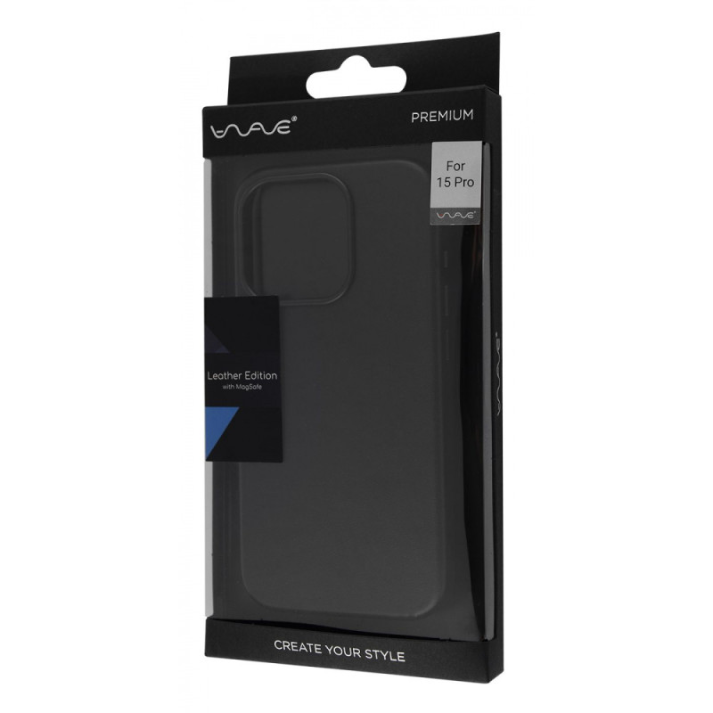 Чохол WAVE Premium Leather Edition Case with Magnetic Ring iPhone 15 Pro midnight