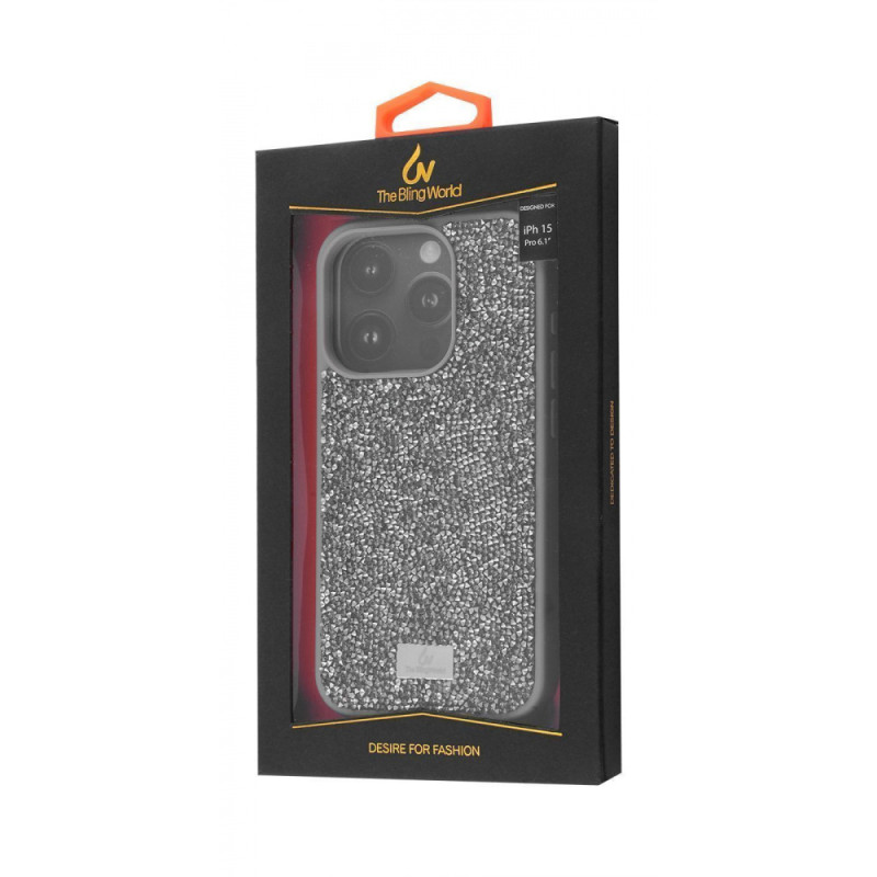 Чохол Bling World Rock Diamond (TPU) iPhone 15 black titanium