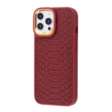 Чохол Kajsa Snake Pattern iPhone 15 Pro burgundy
