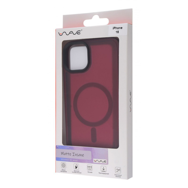Чохол WAVE Matte Insane Case with Magnetic Ring iPhone 15 green