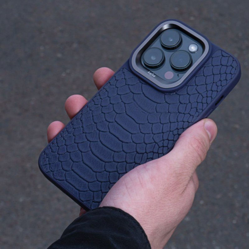 Чохол Kajsa Snake Pattern iPhone 15 Pro Max burgundy