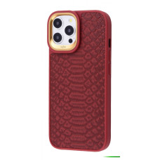 Чохол Kajsa Snake Pattern iPhone 15 Pro Max burgundy