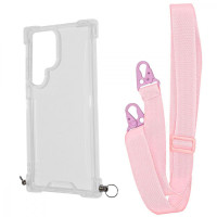Чохол WAVE Clear Case with Strap Samsung Galaxy S23 Ultra pink sand