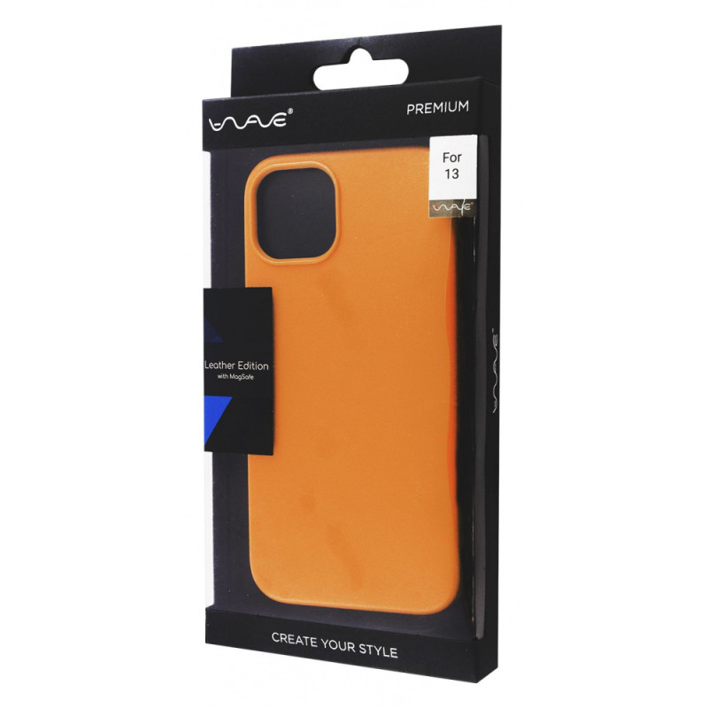 Чохол WAVE Premium Leather Edition Case with Magnetic Ring iPhone 13 orange