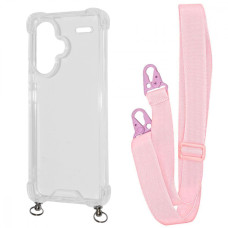 Чохол WAVE Clear Case with Strap Xiaomi Redmi Note 13 Pro+ pink sand