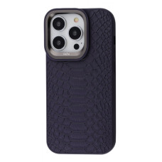 Чохол Kajsa Snake Pattern iPhone 14 Pro Max deep purple