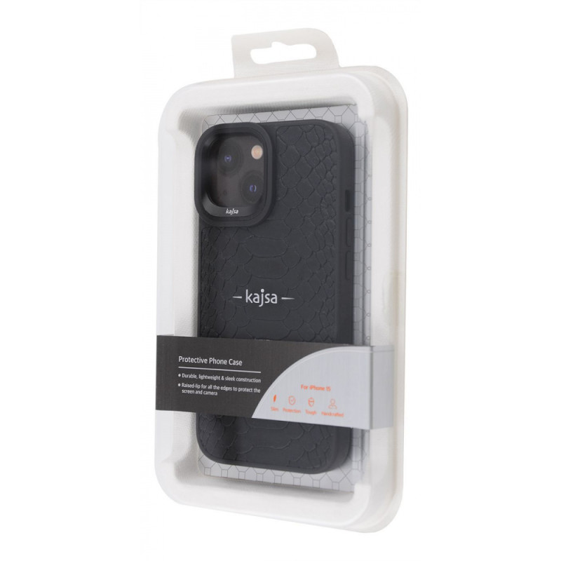 Чохол Kajsa Snake Pattern iPhone 15 olive
