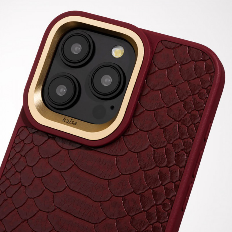 Чохол Kajsa Snake Pattern with Magnetic Ring iPhone 16 Pro black