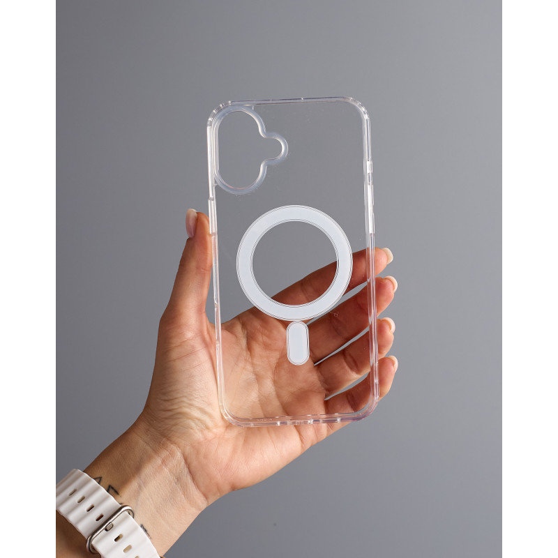 Силіконовий чохол MagSafe CLEAR для телефону iPhone 16 Plus прозорий