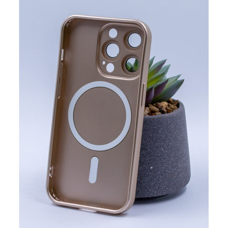Силіконовий чохол MagSafe COLORS 2 + Camers Protection для iPhone 13 Pro Max золотий