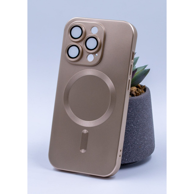 Силіконовий чохол MagSafe COLORS 2 + Camers Protection для iPhone 13 Pro Max золотий