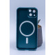 Силіконовий чохол MagSafe COLORS 2 + Camers Protection для iPhone 14 Plus нефритовый
