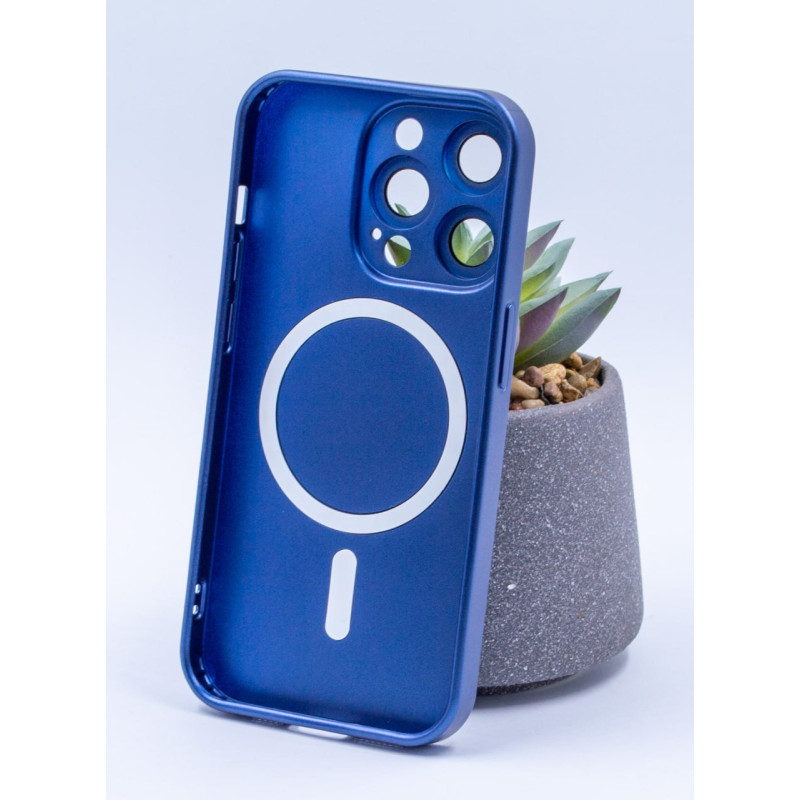 Силіконовий чохол MagSafe COLORS 2 + Camers Protection для iPhone 13 Pro темно-синій