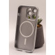 Силіконовий чохол MagSafe COLORS 2 + Camers Protection для iPhone 14 срібний