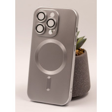 Силіконовий чохол MagSafe COLORS 2 + Camers Protection для iPhone 14 срібний