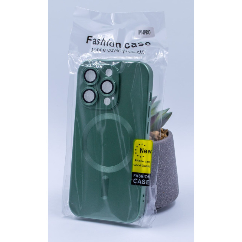 Силіконовий чохол MagSafe COLORS 2 + Camers Protection для iPhone 14 Plus зелений