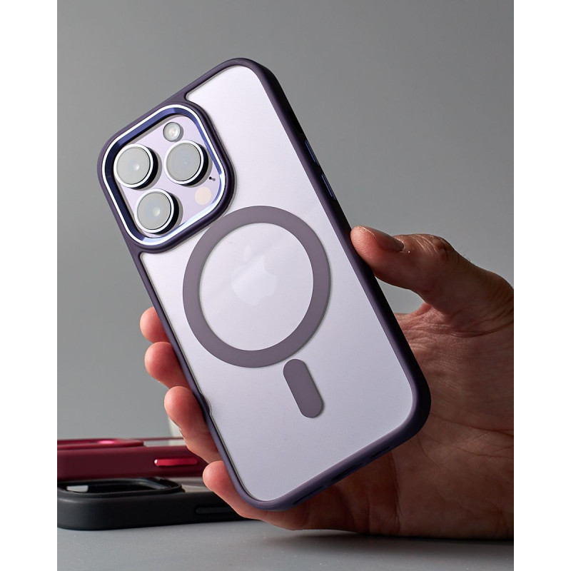 Силіконовий чохол MagSafe COLORS для телефону iPhone 14 Pro фіолетовий