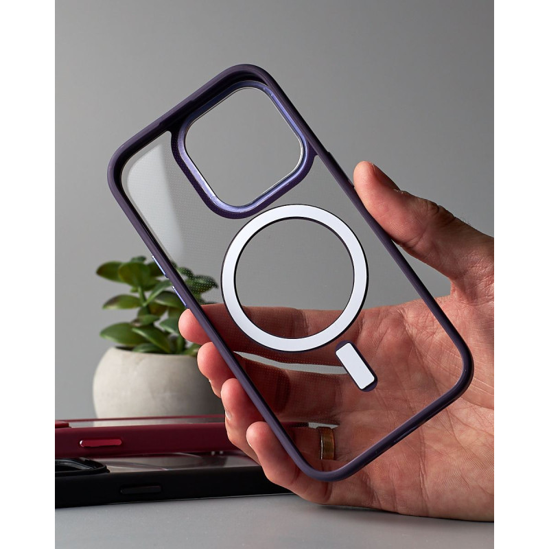 Силіконовий чохол MagSafe COLORS для телефону iPhone 14 Pro фіолетовий