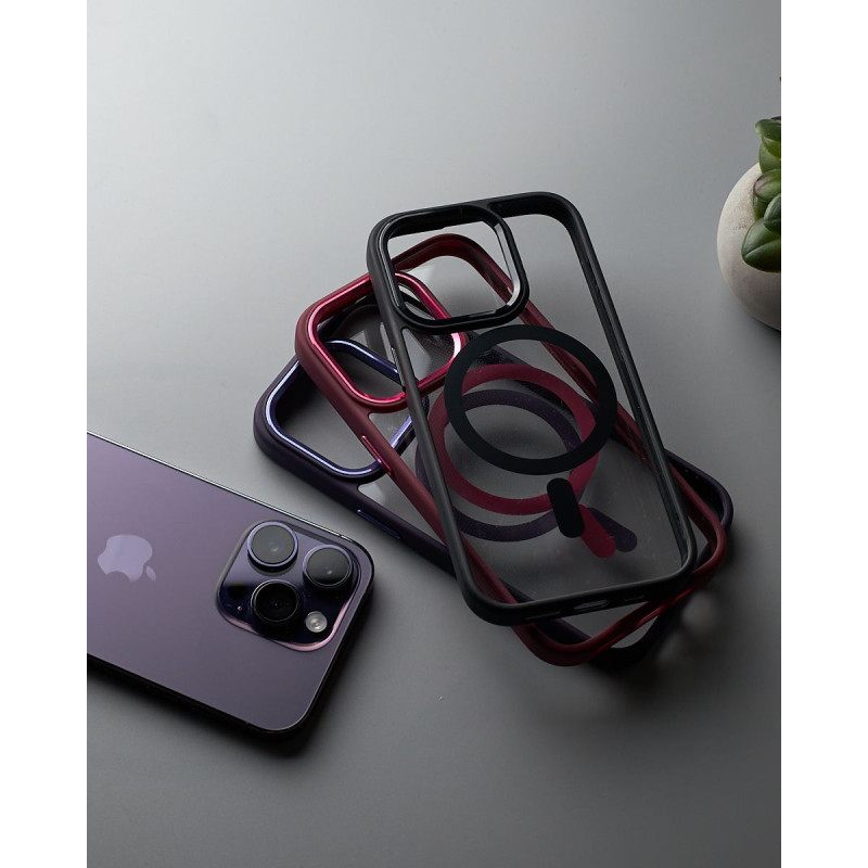 Силіконовий чохол MagSafe COLORS для телефону iPhone 14 Pro фіолетовий