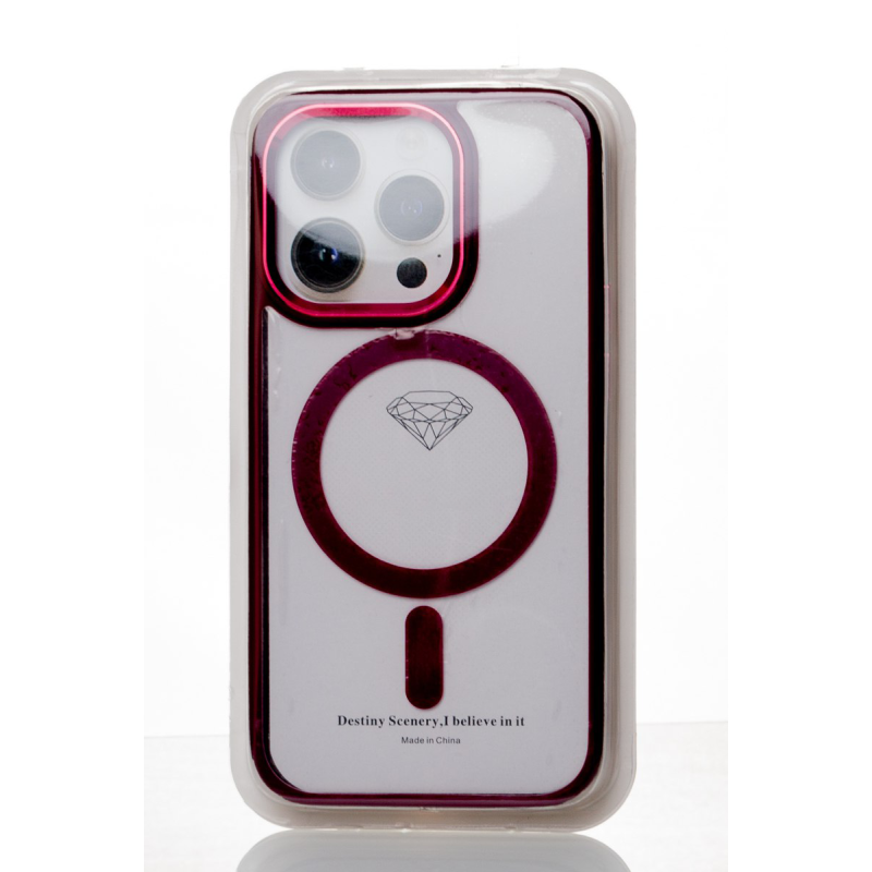 Силіконовий чохол MagSafe COLORS для телефону iPhone 14 Pro Max бордовий