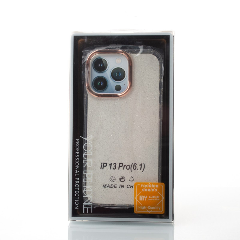 Силіконовий чохол DARK GLITTER для телефону iPhone 13 Pro прозорий