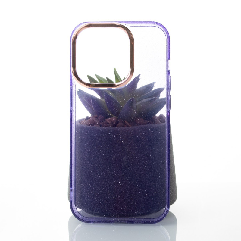 Силіконовий чохол DARK GLITTER для телефону iPhone 14 Pro Max фіолетовий