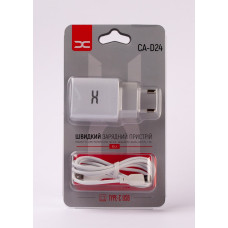 Мережевий зарядний пристрій DC 2в1 Type-C 2USB/2.4A (CA-D24) білий