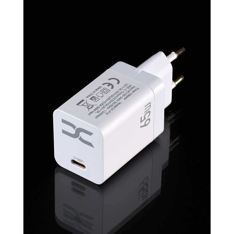 Мережевий зарядний пристрій DC 2в1 Type-C PD/65W (CA-F10) білий