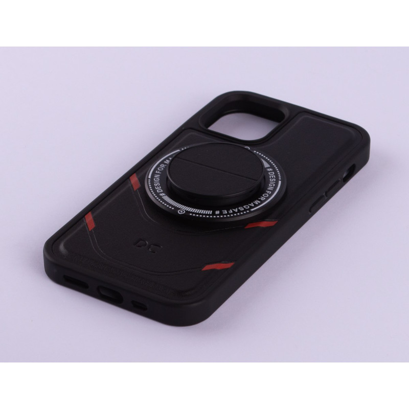 Чохол з екошкіри MagSafe DC + magsafe PopSocket для телефону iPhone 12 Pro Max чорний