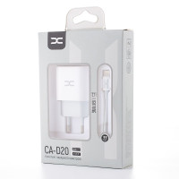 Мережевий зарядний пристрій DC 2в1 Lightning 1USB + PD 2.4A (CA-D20) білий