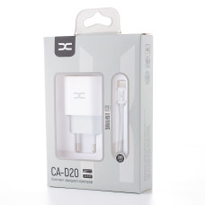 Мережевий зарядний пристрій DC 2в1 Lightning 1USB + PD 2.4A (CA-D20) білий